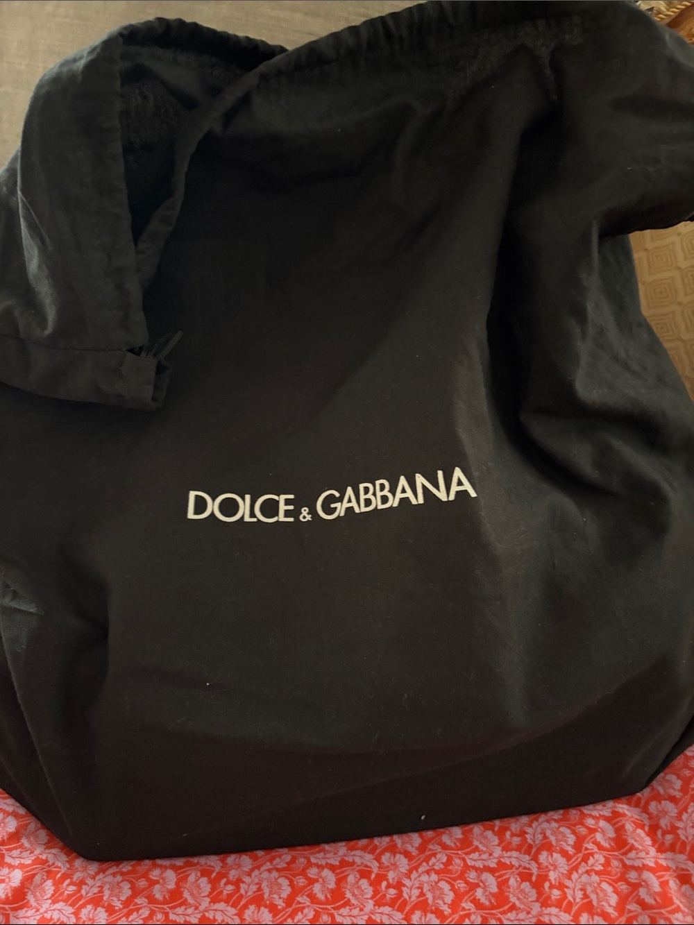 Dolce & Gabbana Black Logo Drawstring Dust Bag